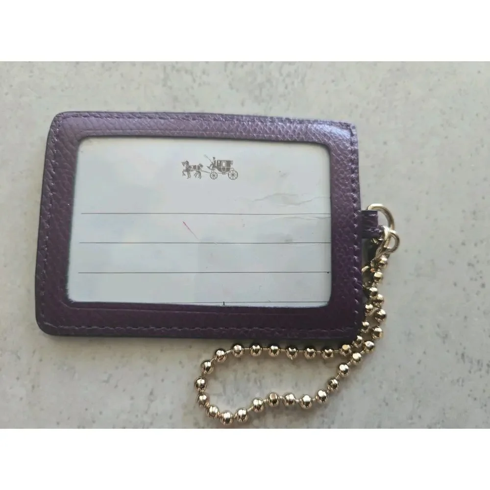 Coach Legacy Luggage ID Address Tag Bag Charm Brown Leather